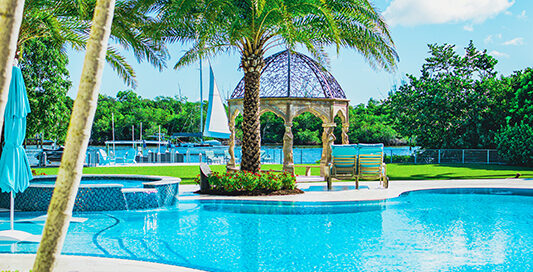 Gazebo and pool